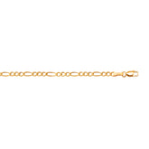 10K Yellow Gold 2.6mm Figaro 24 Chain with Lobster Lock